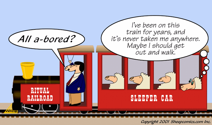 Sheepcomics.com Single Panel Cartoon 6: Ritual Railroad